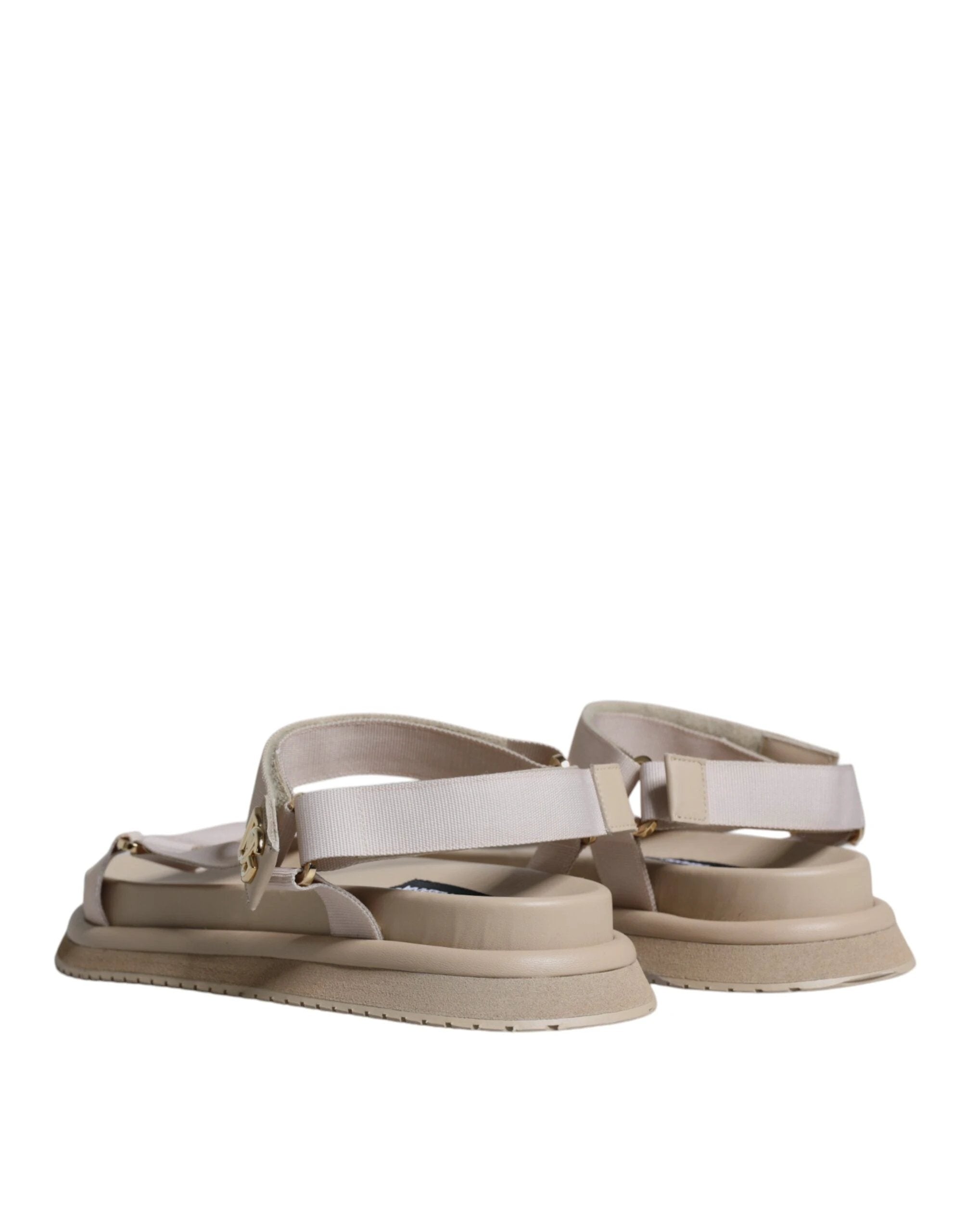 Dolce & Gabbana Beige Nappa Devotion Strap Men Sandals Shoes by Dolce & Gabbana