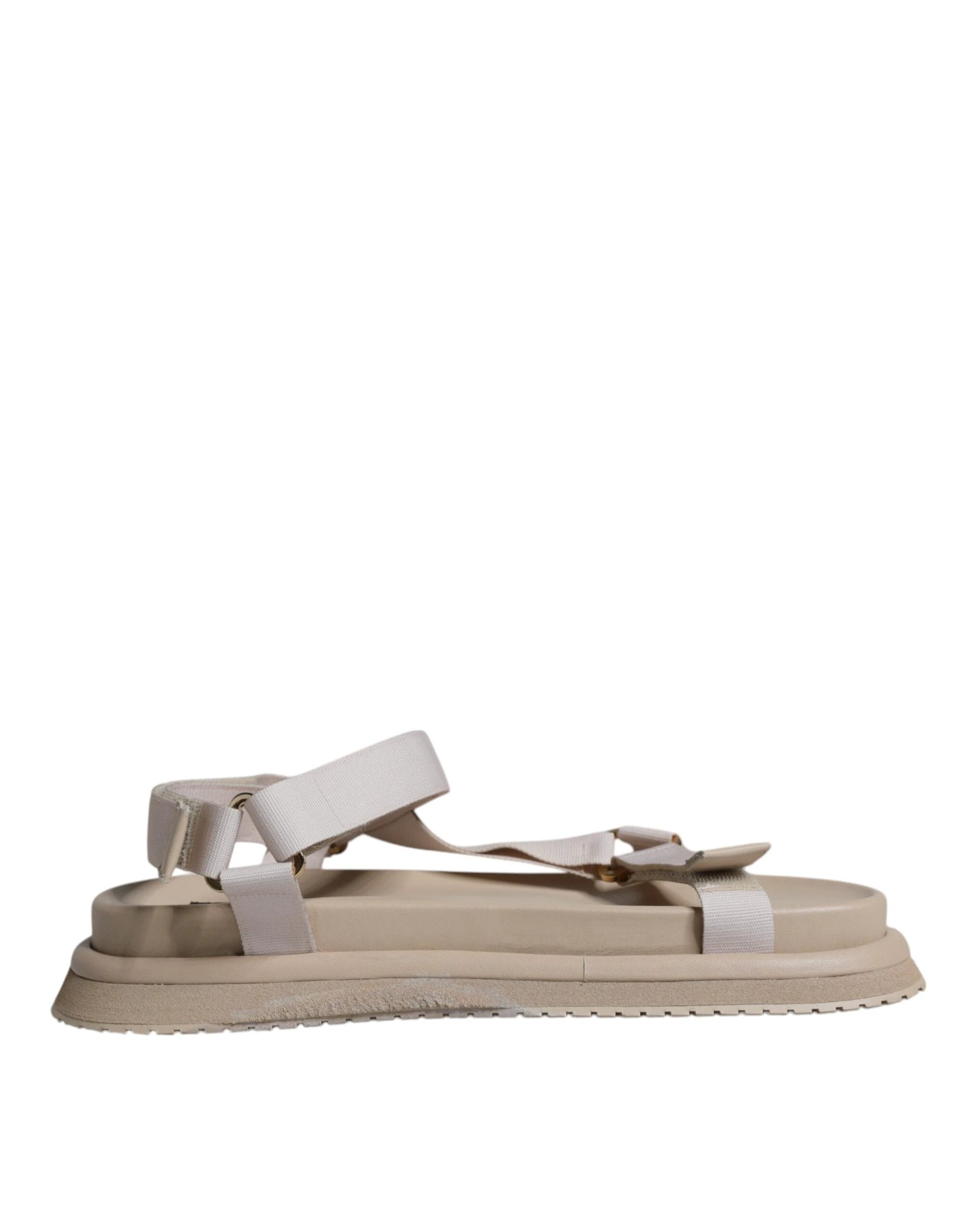 Dolce & Gabbana Beige Nappa Devotion Strap Men Sandals Shoes by Dolce & Gabbana