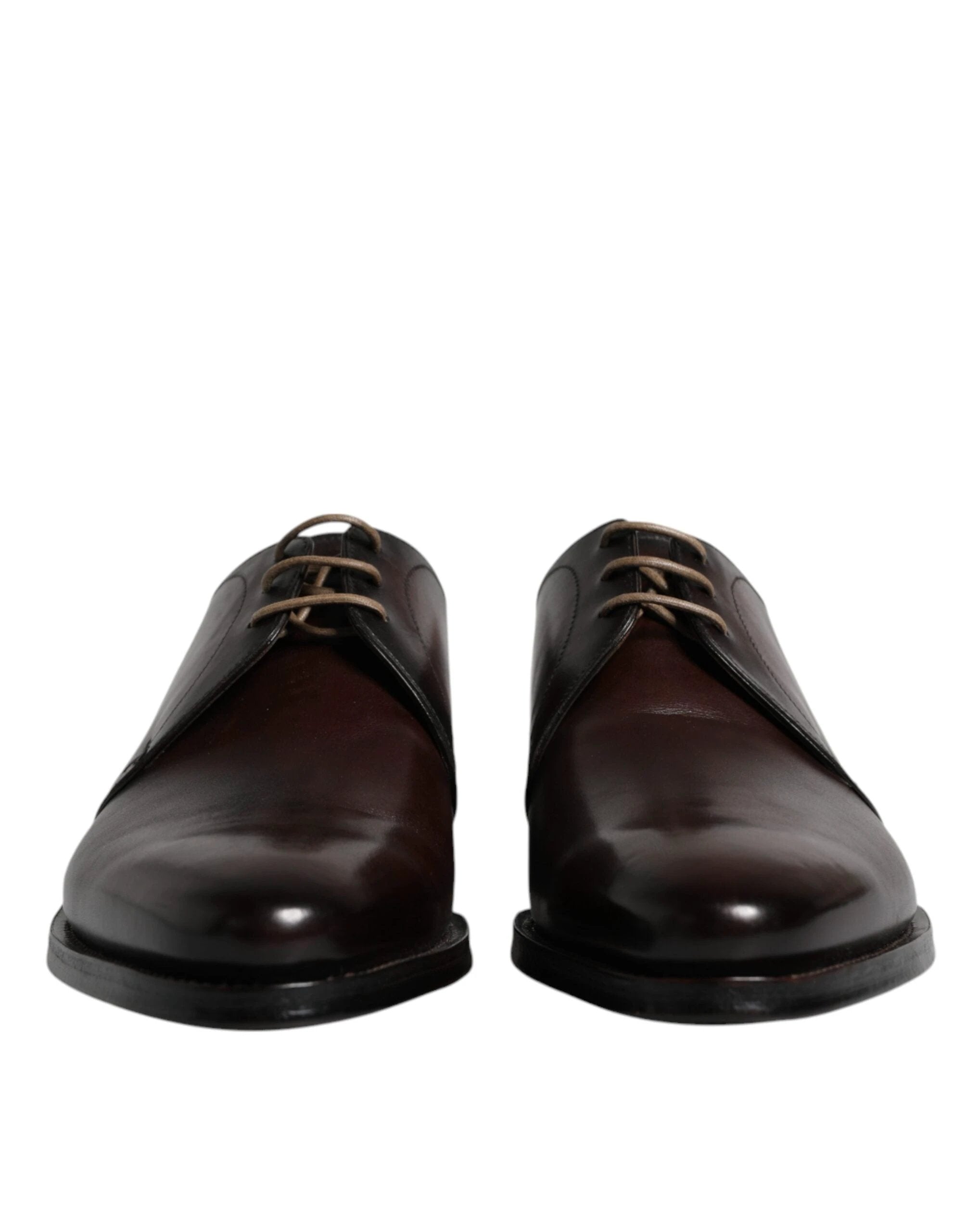 Dolce & Gabbana Black Leather Lace Up Men Derby Formal Shoes by Dolce & Gabbana