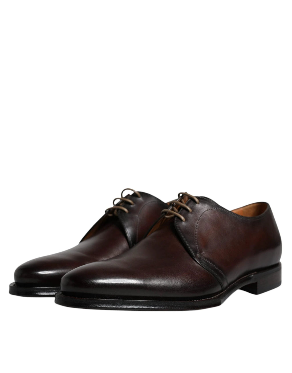 Dolce & Gabbana Black Leather Lace Up Men Derby Formal Shoes by Dolce & Gabbana
