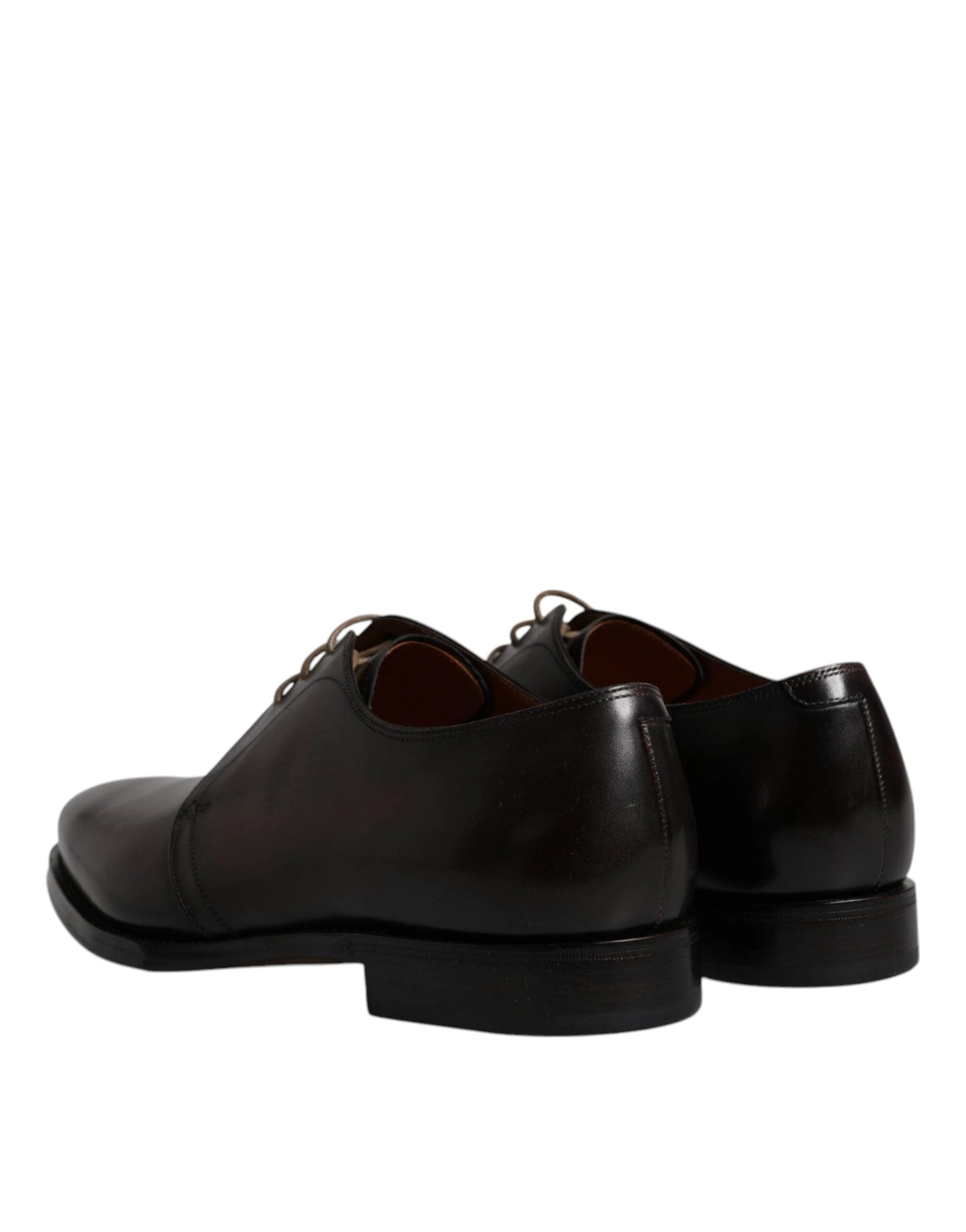Dolce & Gabbana Black Leather Lace Up Men Derby Formal Shoes by Dolce & Gabbana