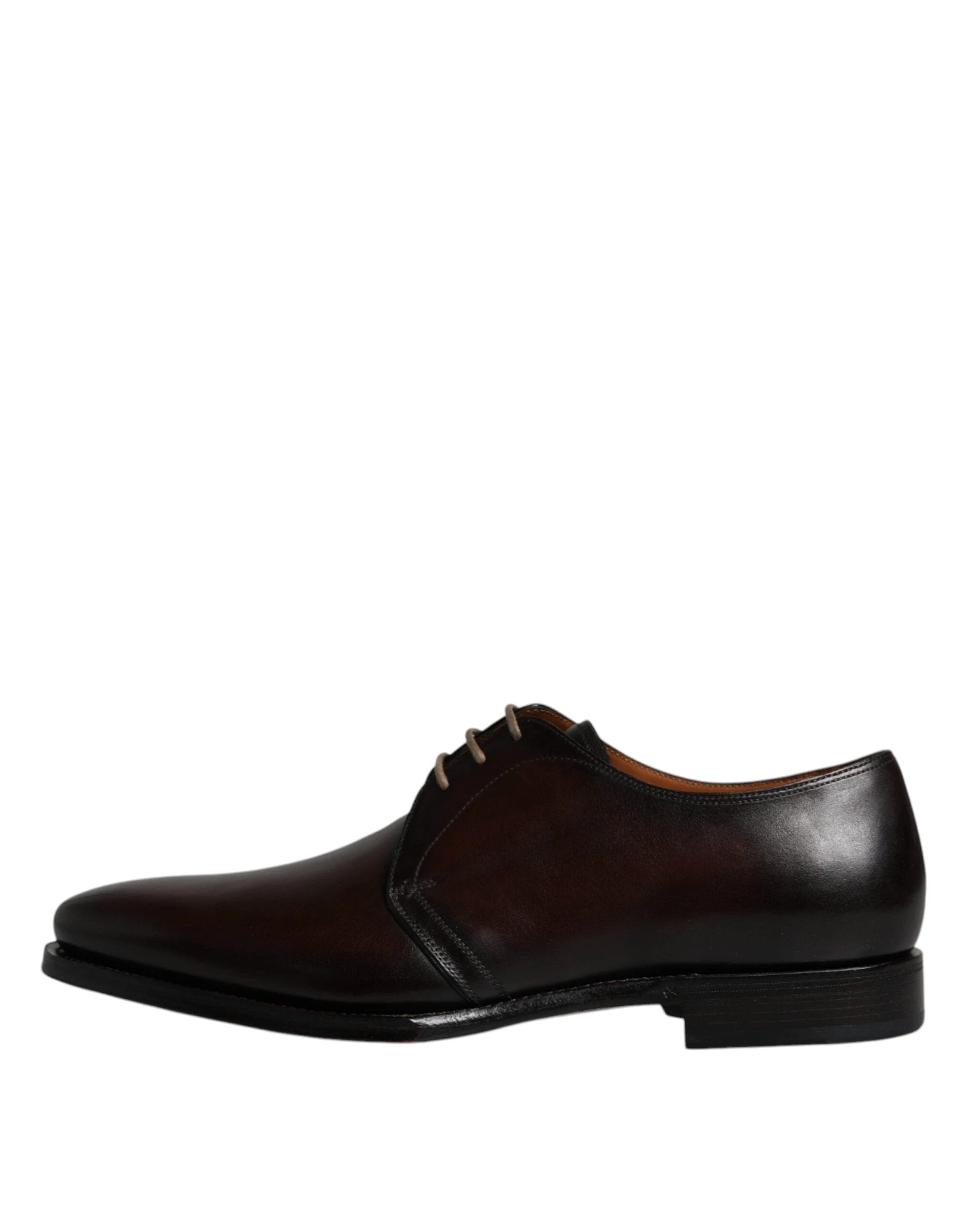 Dolce & Gabbana Black Leather Lace Up Men Derby Formal Shoes by Dolce & Gabbana
