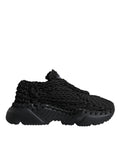 Dolce & Gabbana Black Knitted Daymaster Sneakers Shoes by Dolce & Gabbana