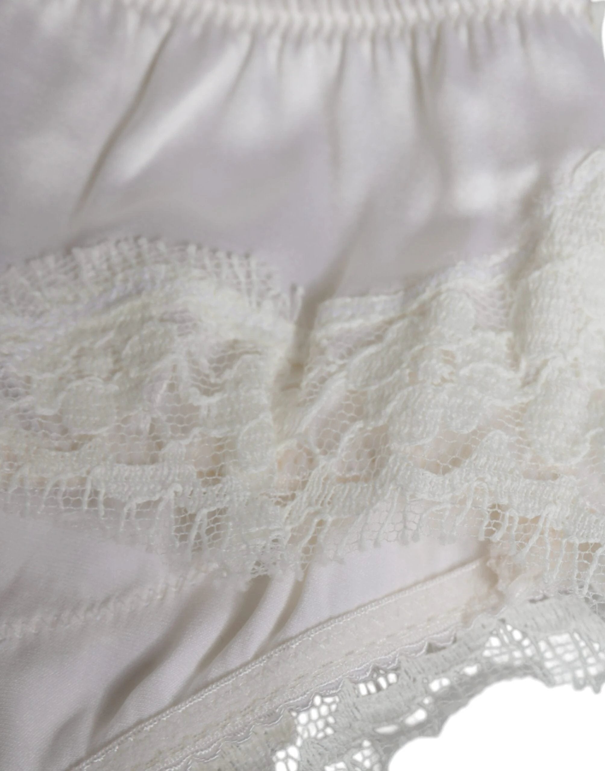 Dolce & Gabbana White Silk Stretch Panty Balconette Bra Underwear by Dolce & Gabbana