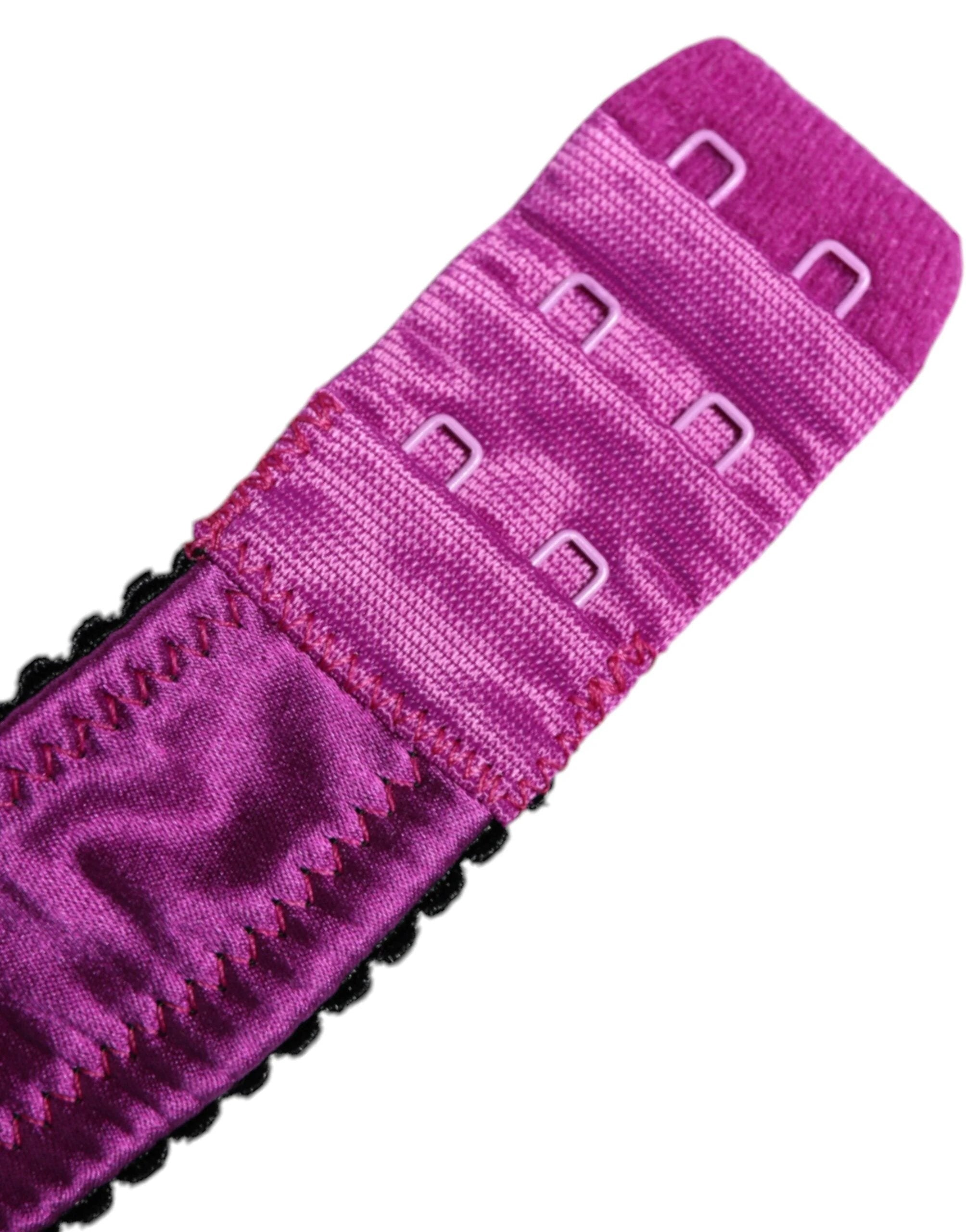 Dolce & Gabbana Purple Silk Underwired Balconette Bra Underwear by Dolce & Gabbana