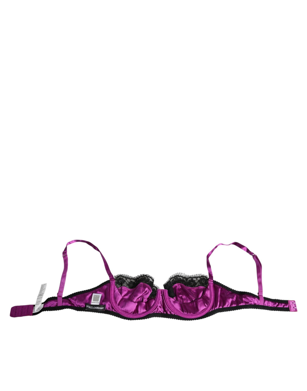 Dolce & Gabbana Purple Silk Underwired Balconette Bra Underwear by Dolce & Gabbana