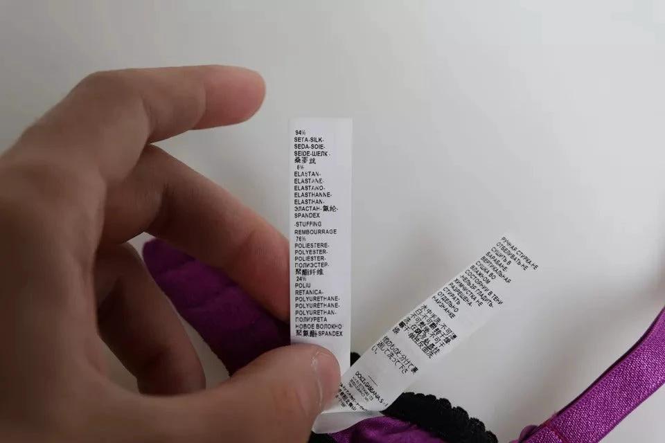 Dolce & Gabbana Purple Silk Underwired Balconette Bra Underwear by Dolce & Gabbana