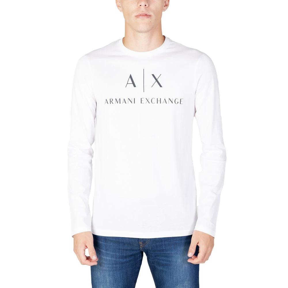 Armani Exchange White Cotton Long Sleeve T-Shirt by Armani Exchange