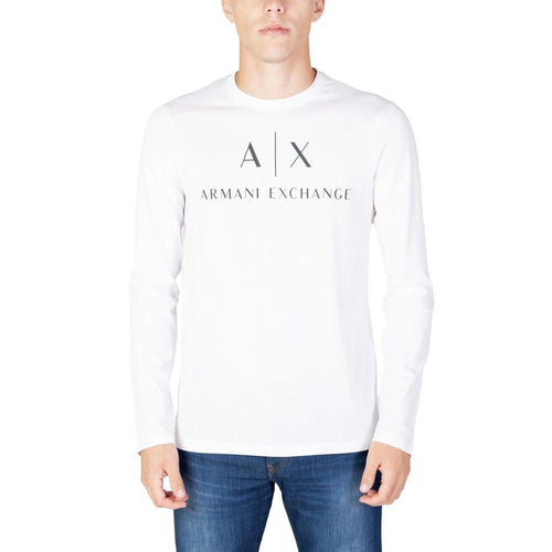 Armani Exchange White Cotton Long Sleeve T-Shirt by Armani Exchange