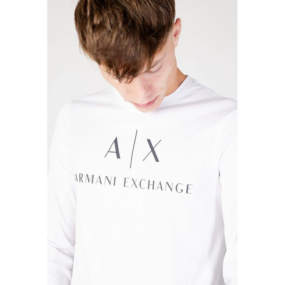Armani Exchange White Cotton Long Sleeve T-Shirt by Armani Exchange