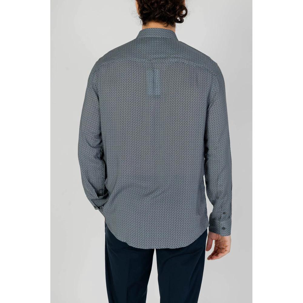 Armani Exchange Gray Viscose Pattern Shirt by Armani Exchange