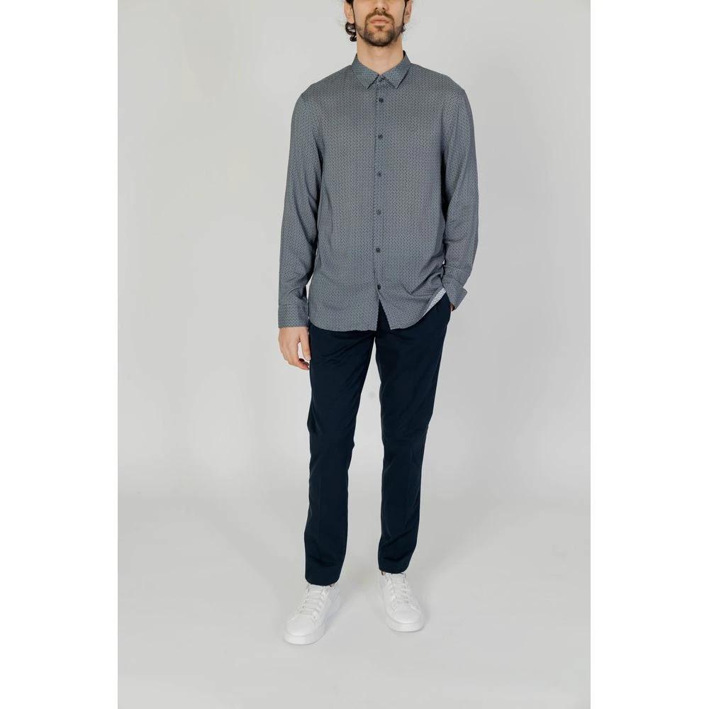 Armani Exchange Gray Viscose Pattern Shirt by Armani Exchange