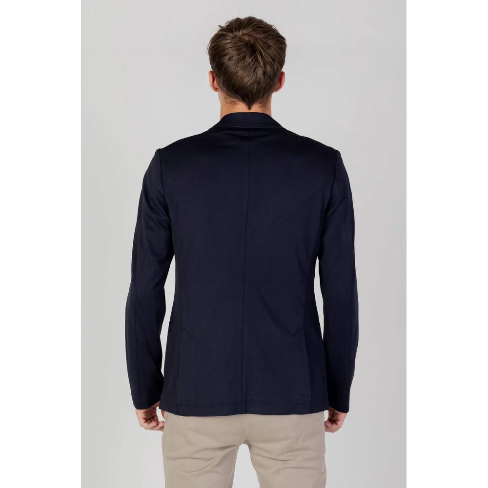Armani Exchange Blue Viscose Blazer by Armani Exchange
