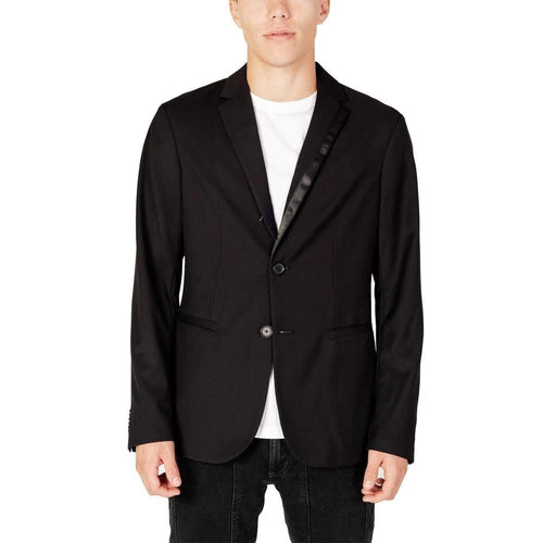 Armani Exchange Black Polyester Blazer by Armani Exchange