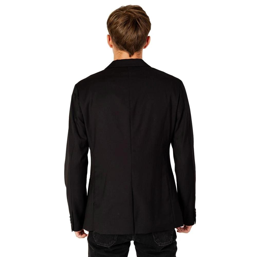Armani Exchange Black Polyester Blazer by Armani Exchange