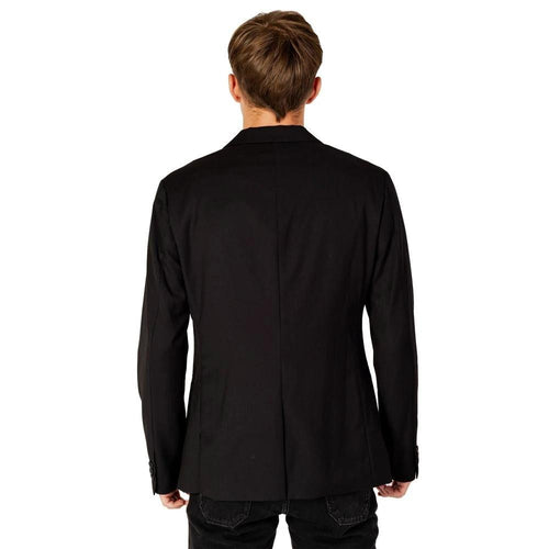 Armani Exchange Black Polyester Blazer by Armani Exchange