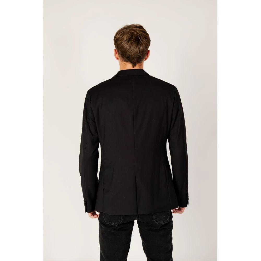 Armani Exchange Black Polyester Blazer by Armani Exchange