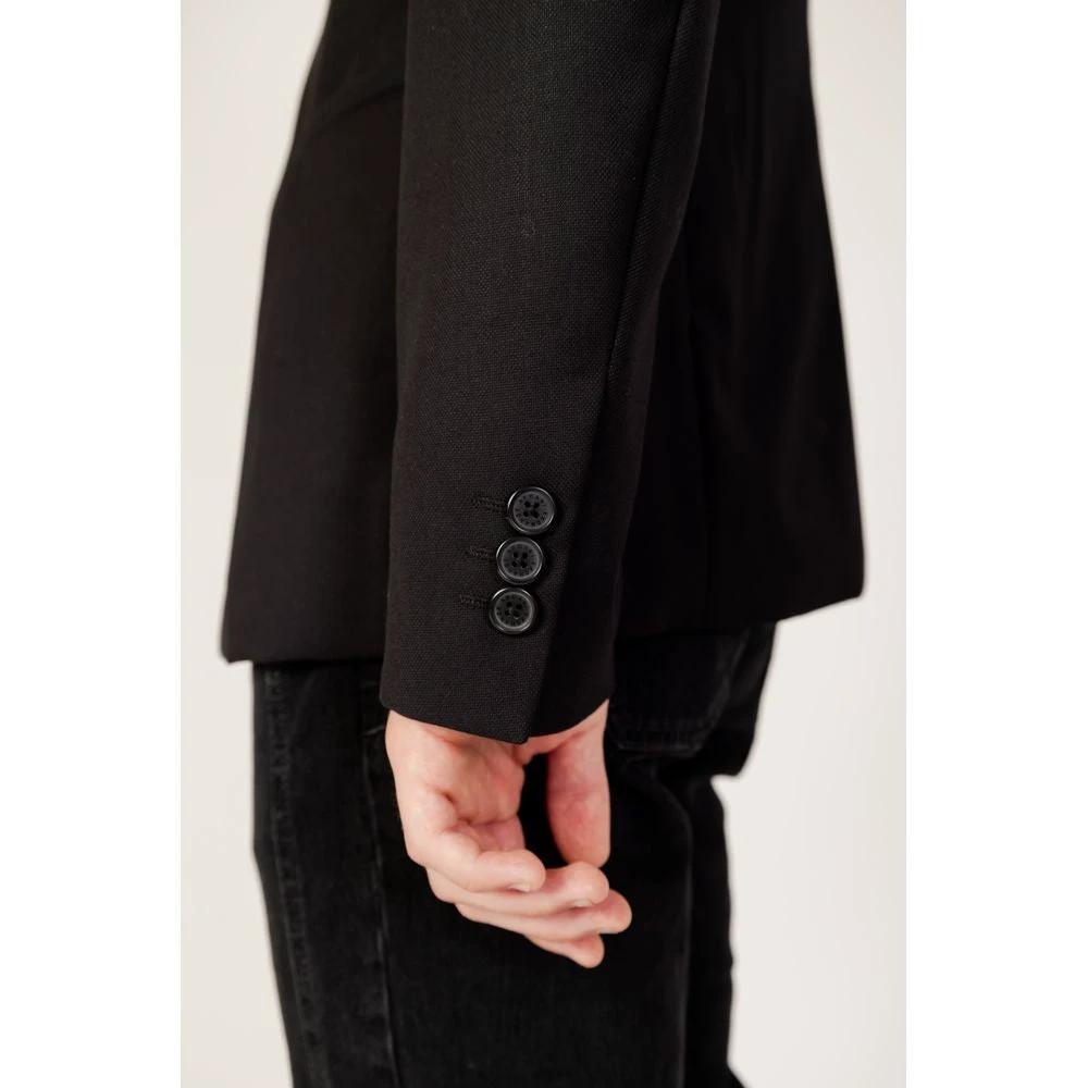 Armani Exchange Black Polyester Blazer by Armani Exchange