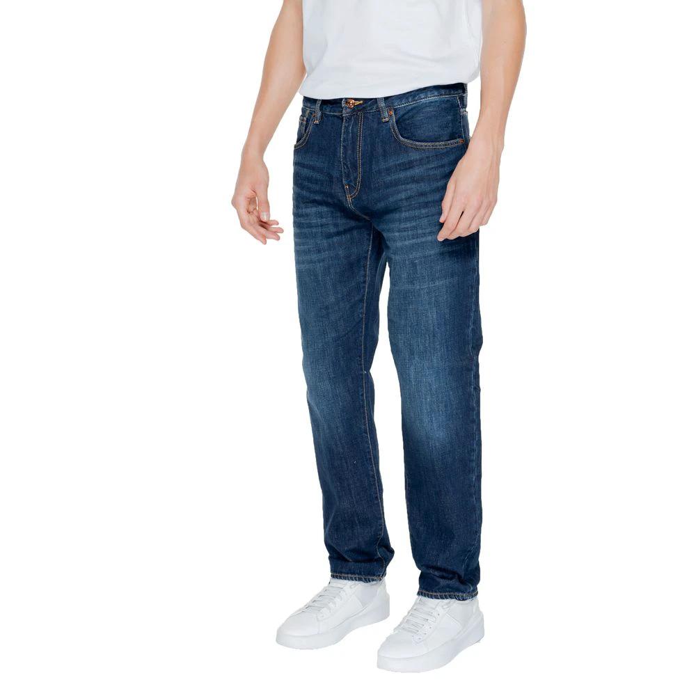 Armani Exchange Blue Cotton Skinny Jeans by Armani Exchange
