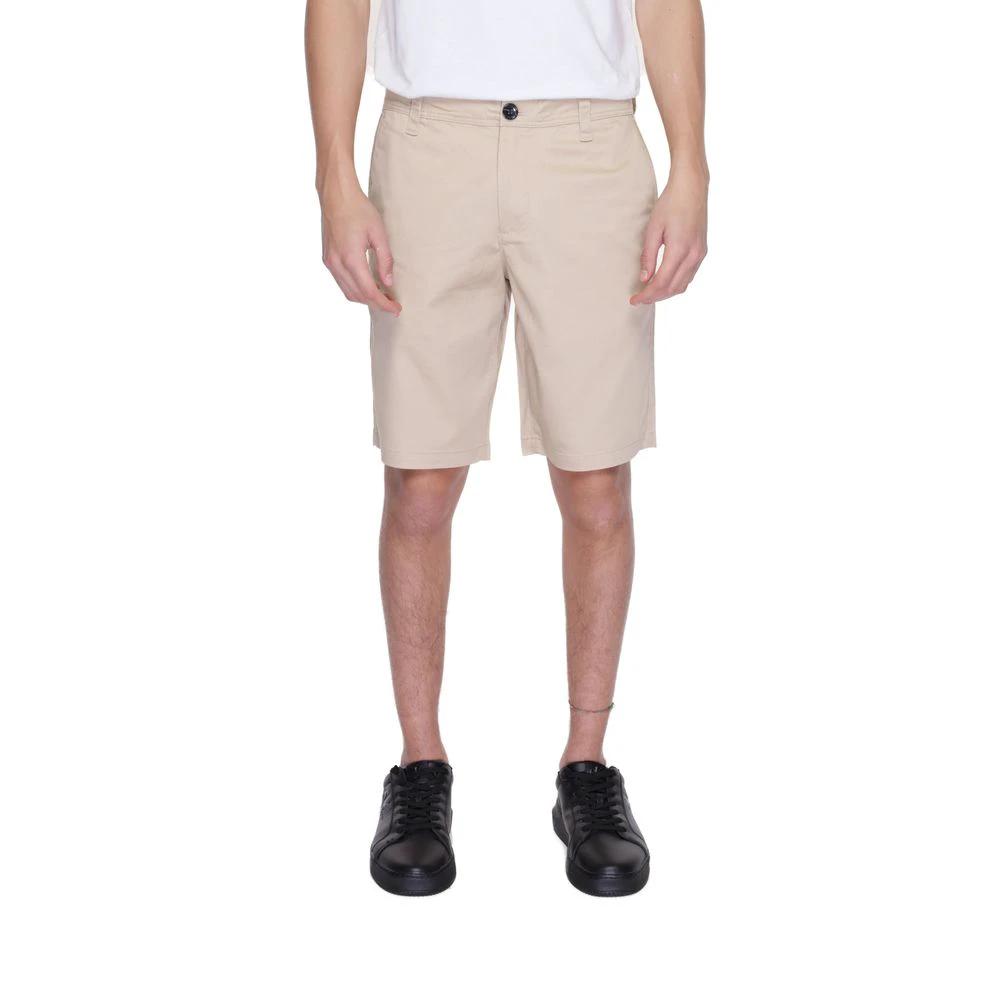 Armani Exchange Beige Cotton Bermuda Shorts by Armani Exchange
