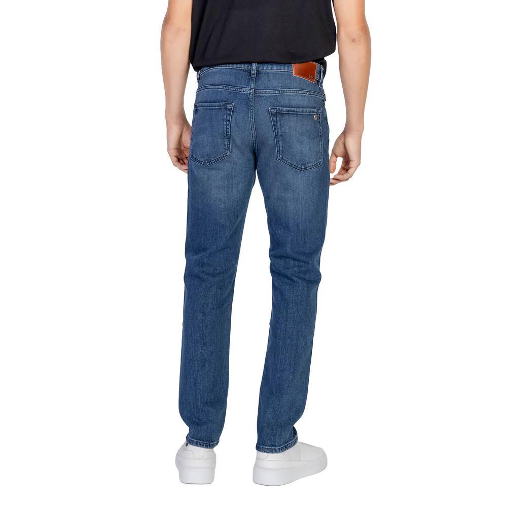 Hugo Boss Blue Cotton Relaxed Fit Jeans by Hugo Boss