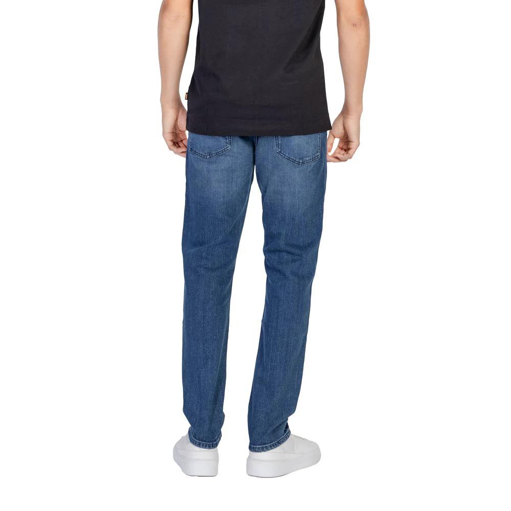 Hugo Boss Blue Cotton Relaxed Fit Jeans by Hugo Boss