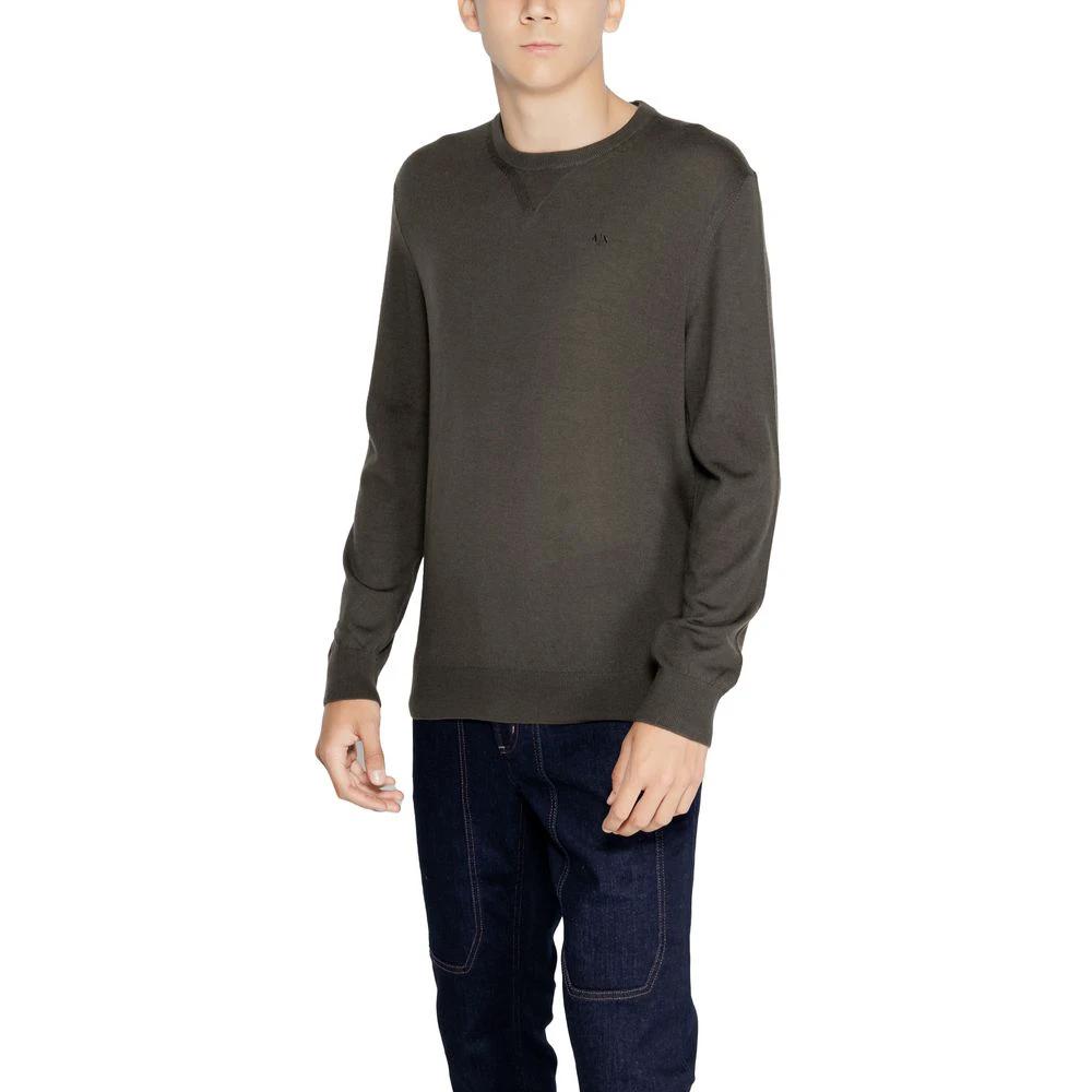 Armani Exchange Green Wool Sweatshirt by Armani Exchange