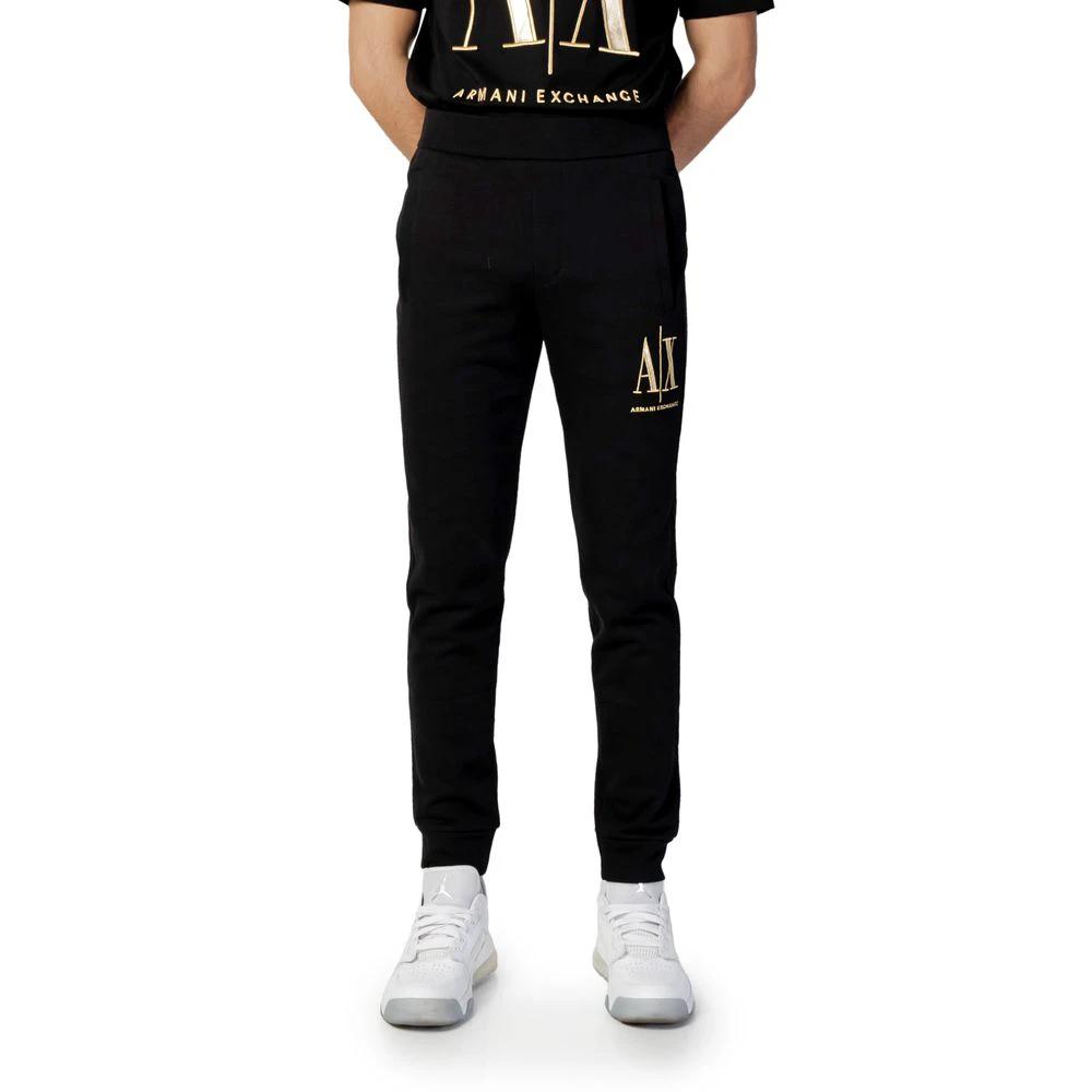 Armani Exchange Black Cotton Joggers (Workout Pants) by Armani Exchange