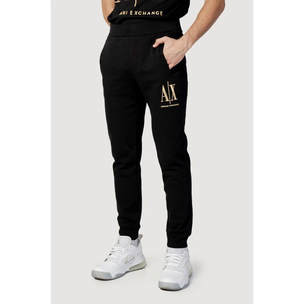 Armani Exchange Black Cotton Joggers (Workout Pants) by Armani Exchange