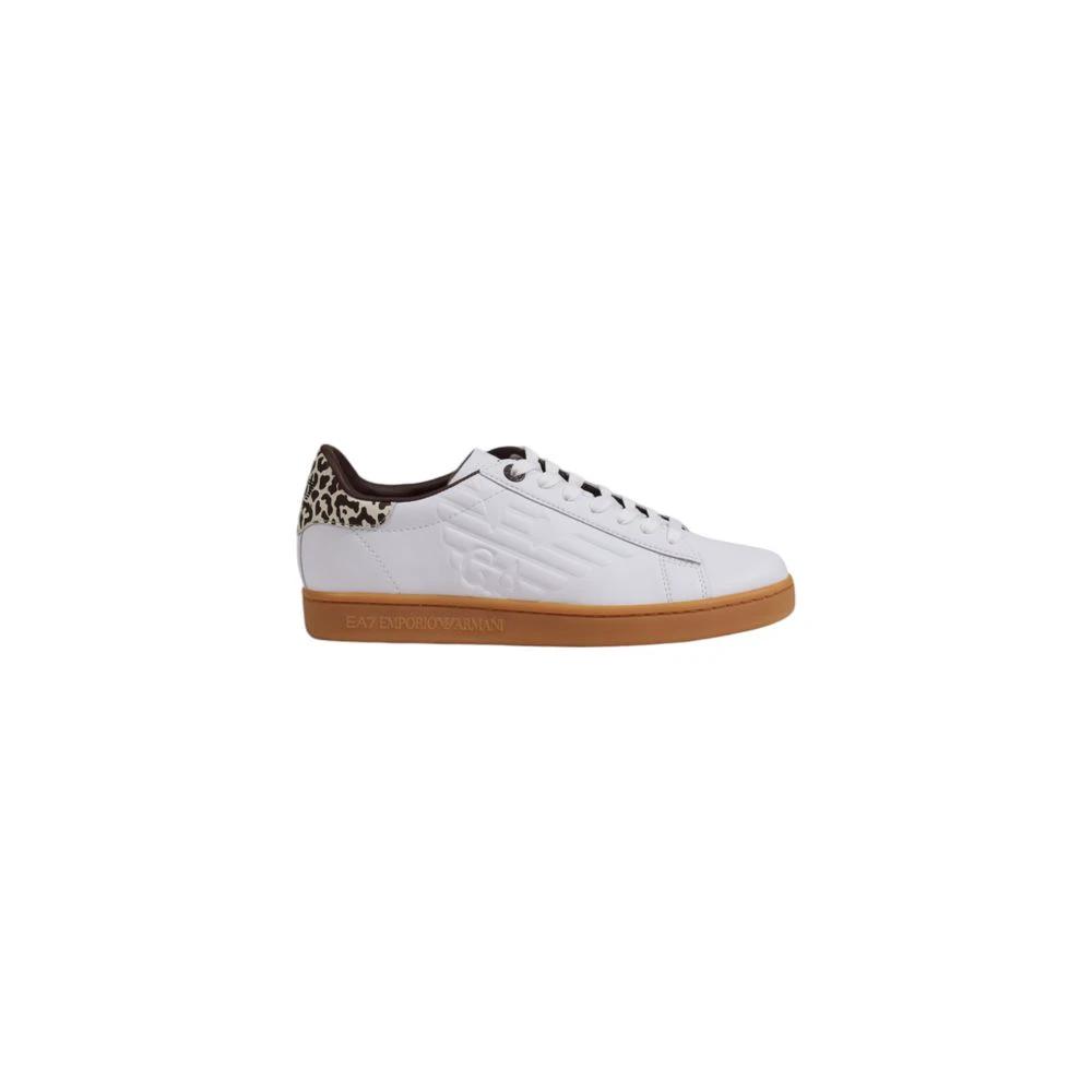 EA7 Emporio Armani Beige Leather Low Top Sneakers by EA7 Emporio Armani