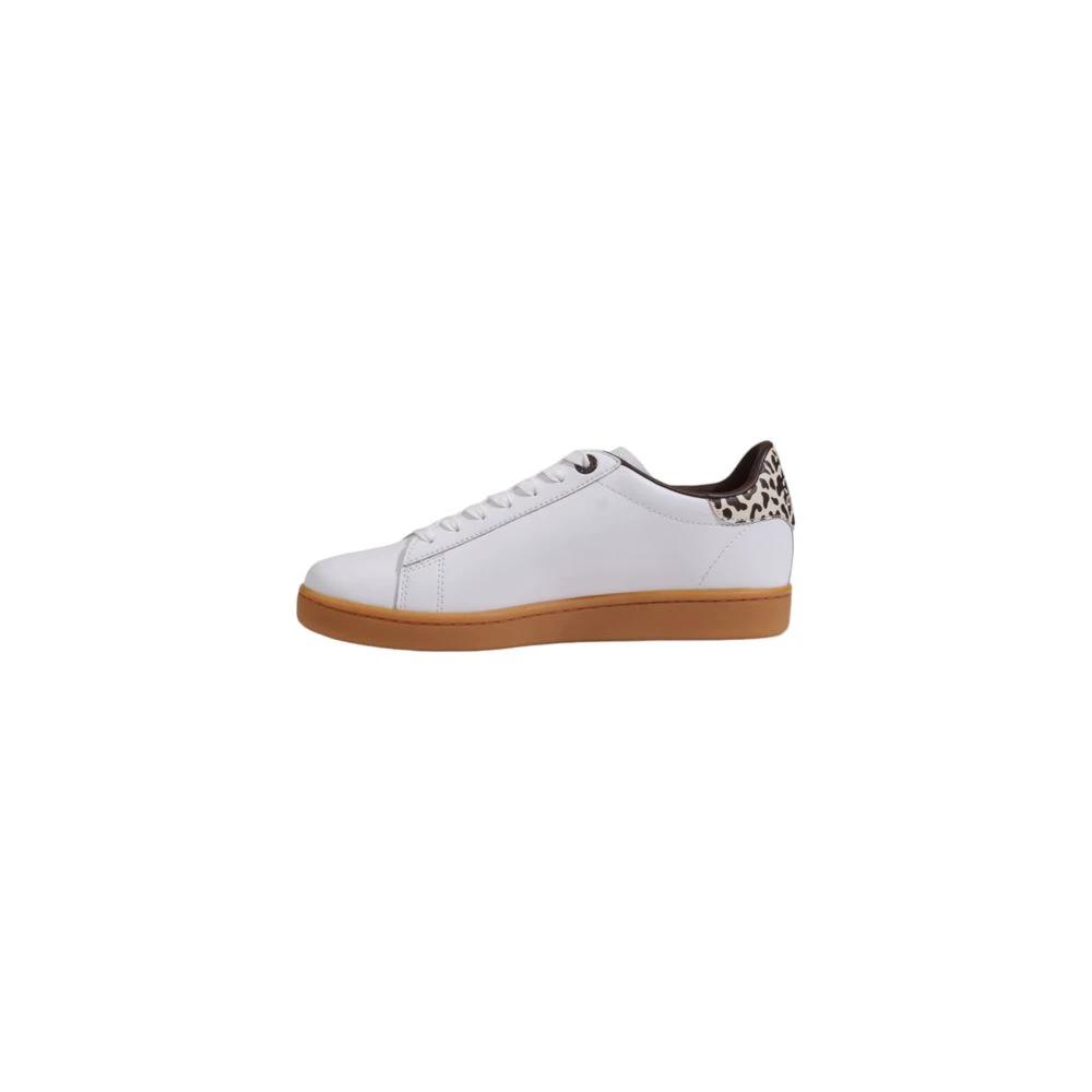 EA7 Emporio Armani Beige Leather Low Top Sneakers by EA7 Emporio Armani