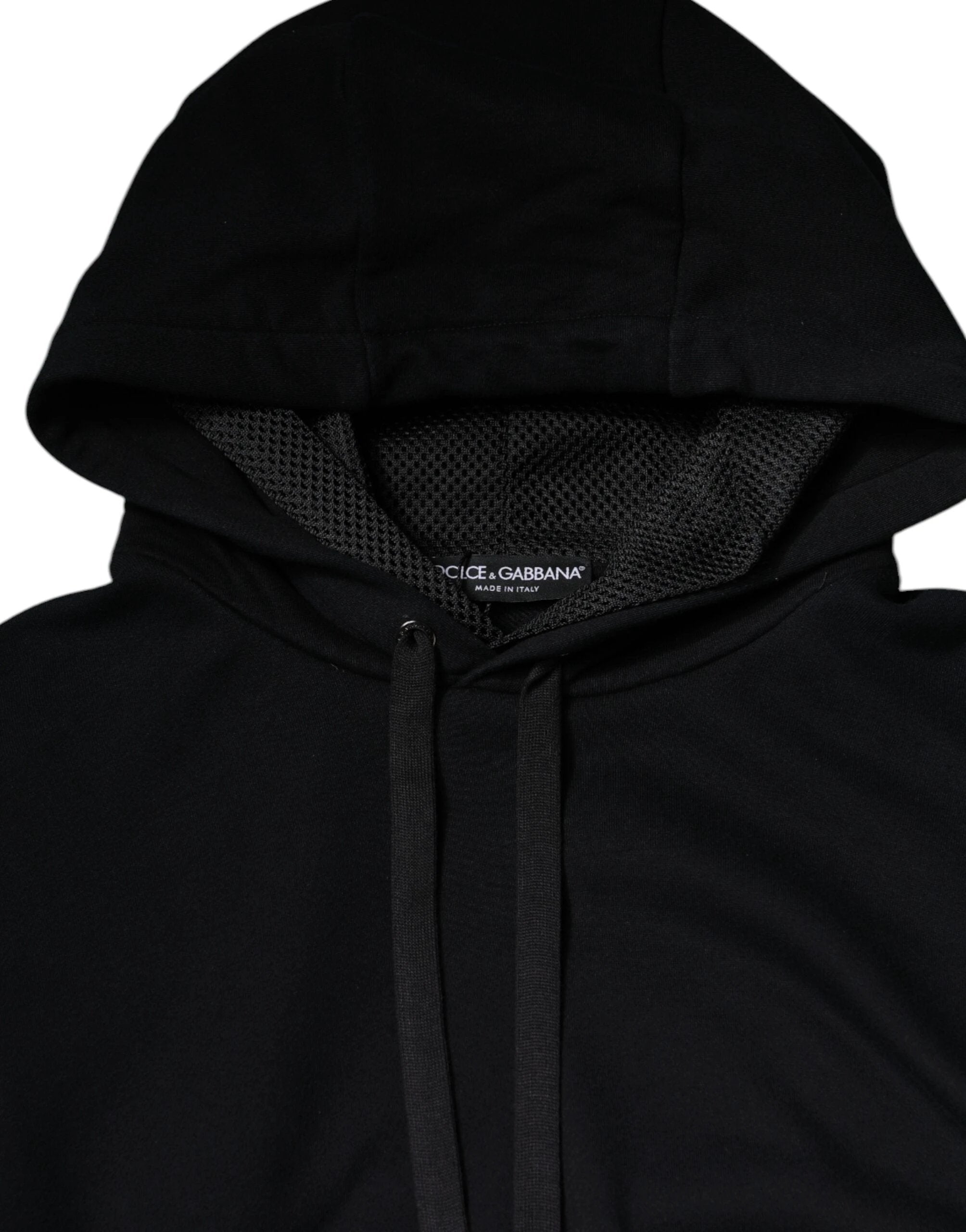 Dolce & Gabbana Black Hooded Pullover Men Sweatshirt Sweater by Dolce & Gabbana