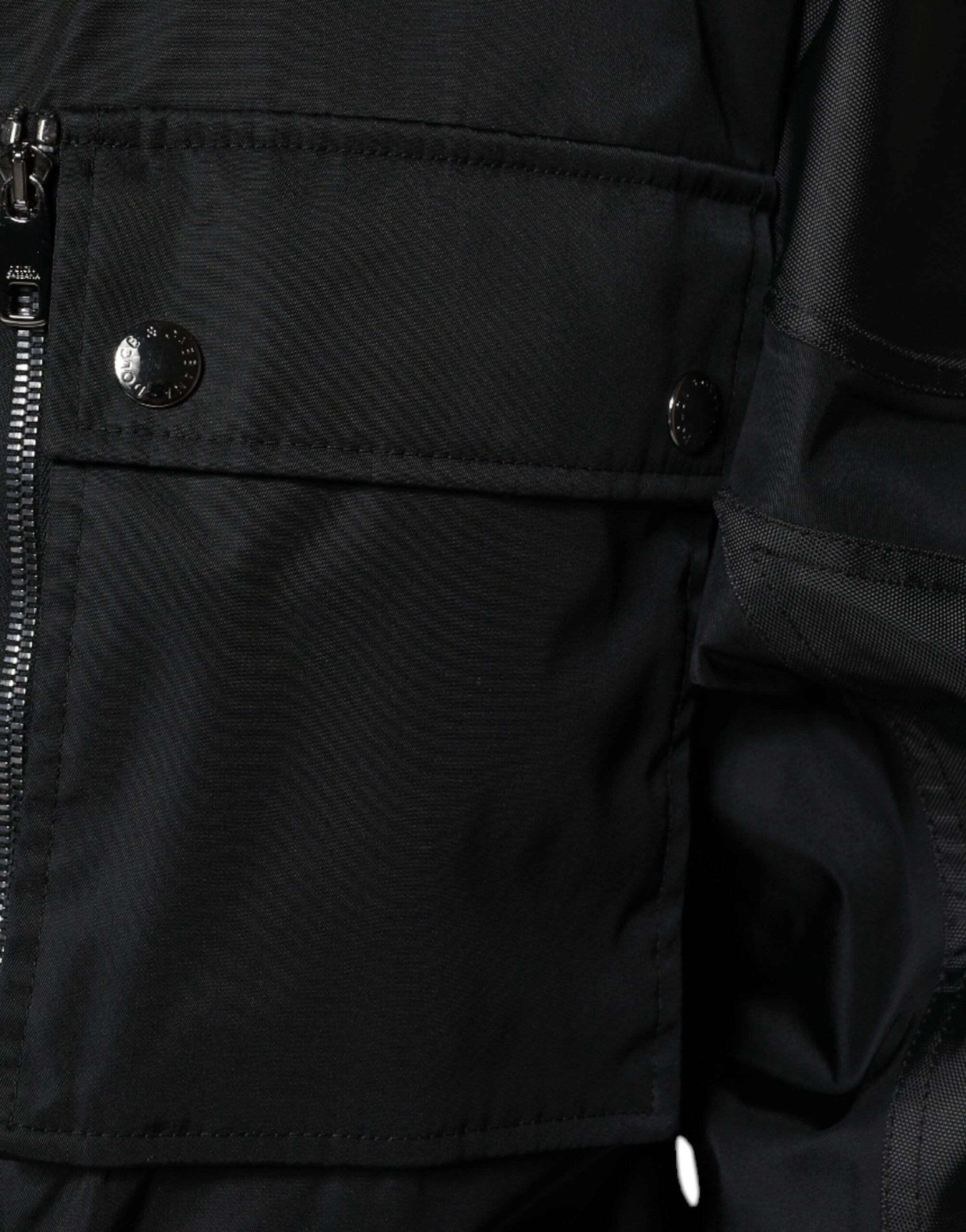 Dolce & Gabbana Black Nylon Winter Men Parka Coat Jacket by Dolce & Gabbana