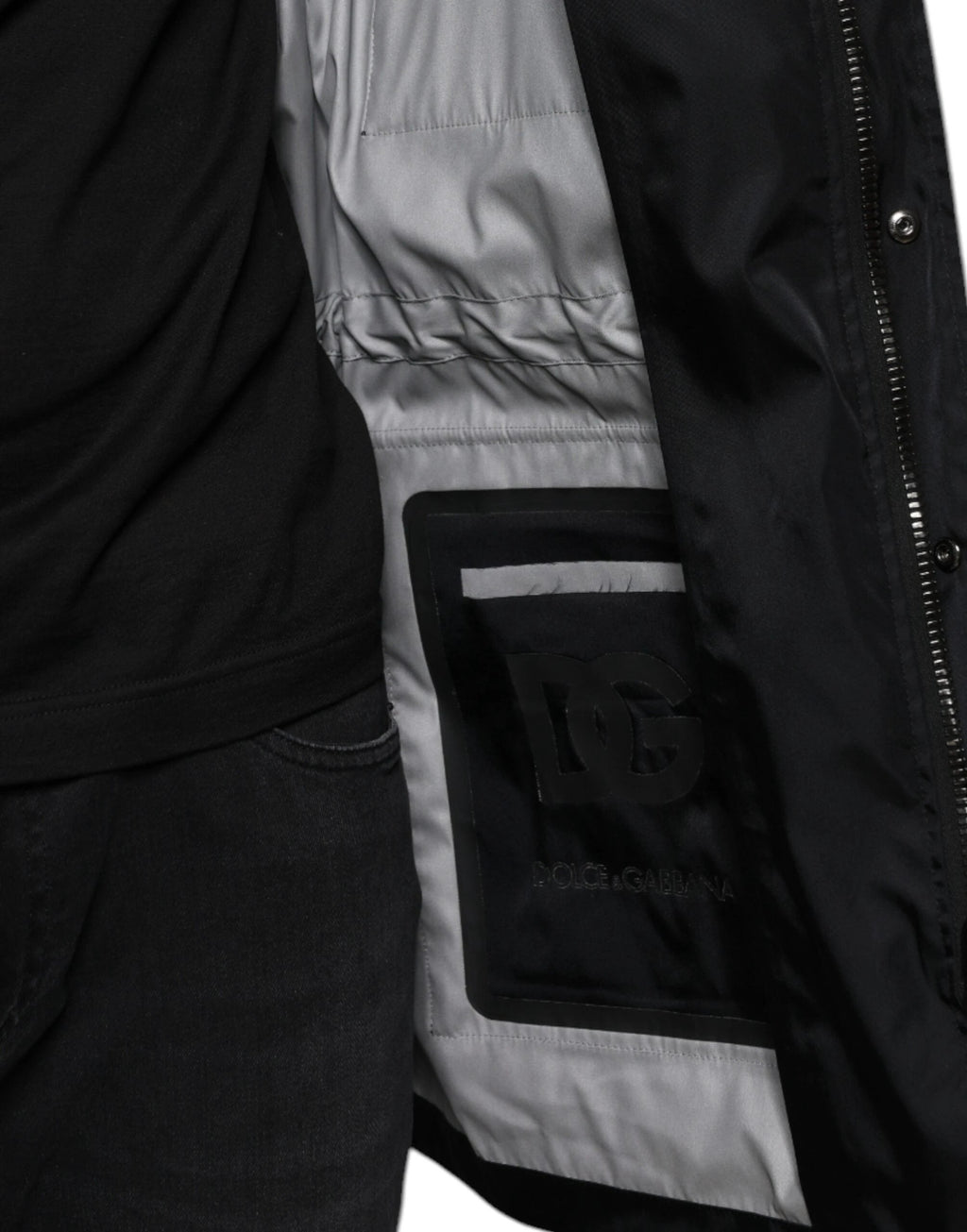 Dolce & Gabbana Black Nylon Winter Men Parka Coat Jacket by Dolce & Gabbana