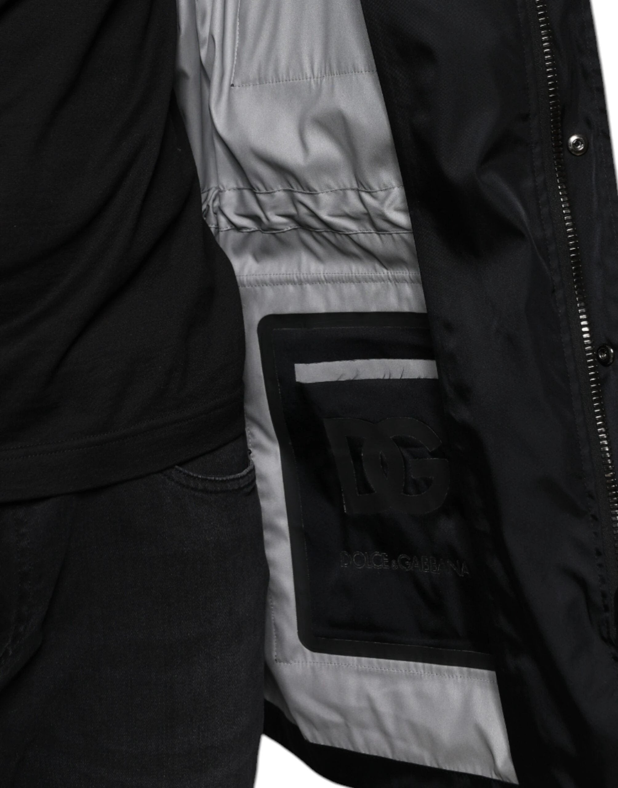 Dolce & Gabbana Black Nylon Winter Men Parka Coat Jacket by Dolce & Gabbana