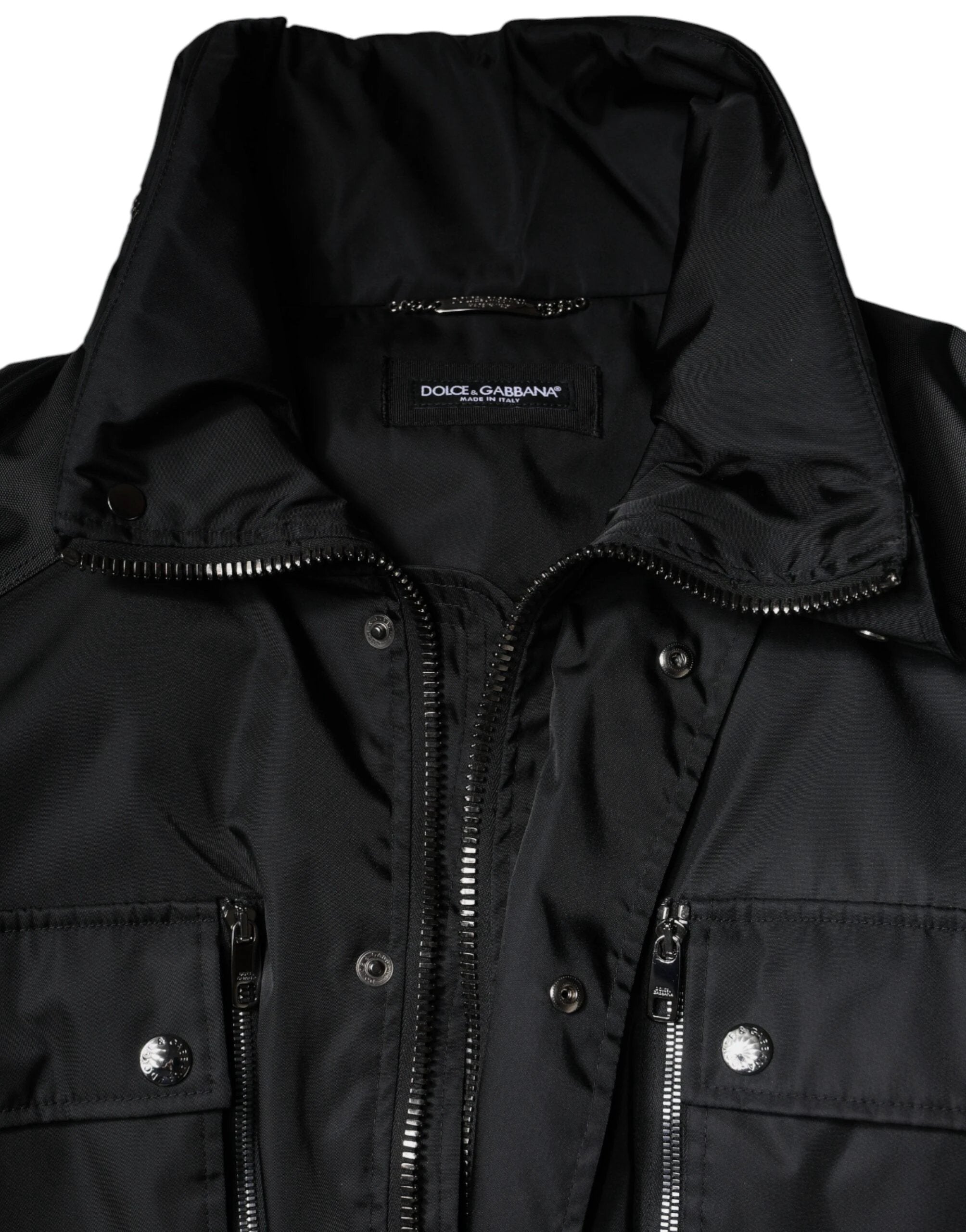 Dolce & Gabbana Black Nylon Winter Men Parka Coat Jacket by Dolce & Gabbana
