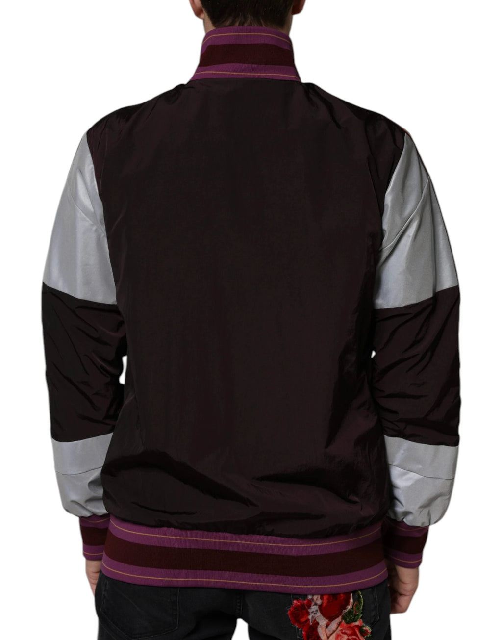 Dolce & Gabbana Multicolor Full Zip Jersey Men Bomber Jacket by Dolce & Gabbana
