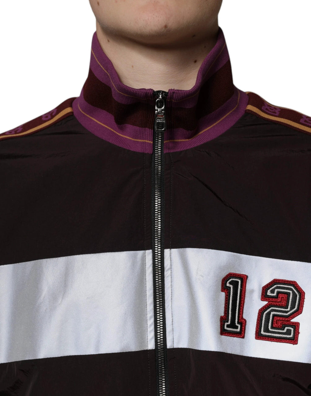 Dolce & Gabbana Multicolor Full Zip Jersey Men Bomber Jacket by Dolce & Gabbana