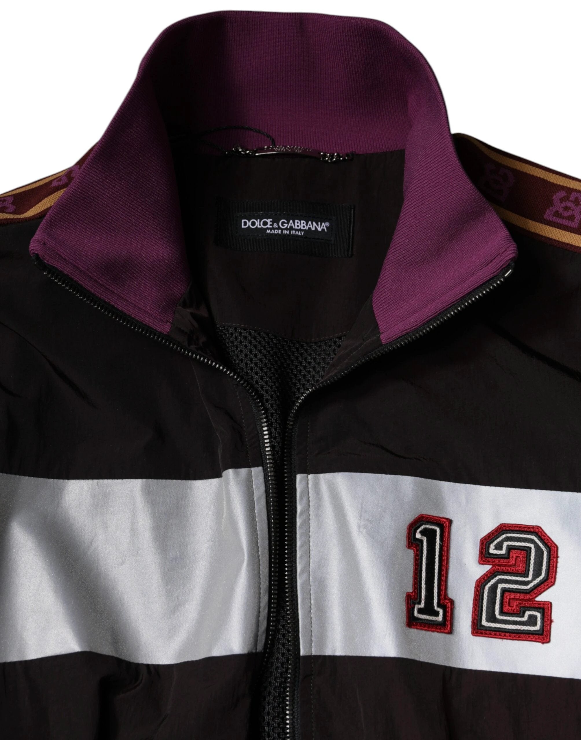Dolce & Gabbana Multicolor Full Zip Jersey Men Bomber Jacket by Dolce & Gabbana