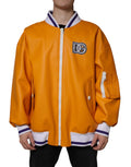 Dolce & Gabbana Orange White Full Zip Jersey Bomber Jacket by Dolce & Gabbana