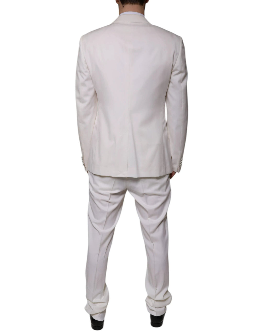 Dolce & Gabbana White Wool Silk 3 Piece SlimFit Formal Suit by Dolce & Gabbana