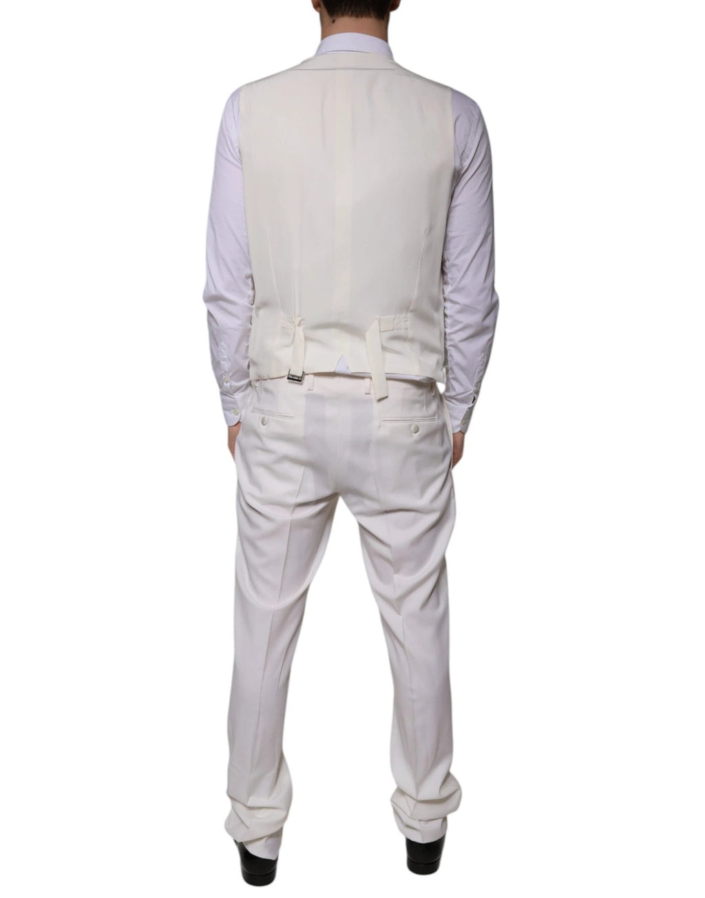 Dolce & Gabbana White Wool Silk 3 Piece SlimFit Formal Suit by Dolce & Gabbana