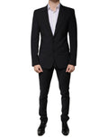 Dolce & Gabbana Black Wool 3 Piece Slim Fit Formal Men Suit by Dolce & Gabbana