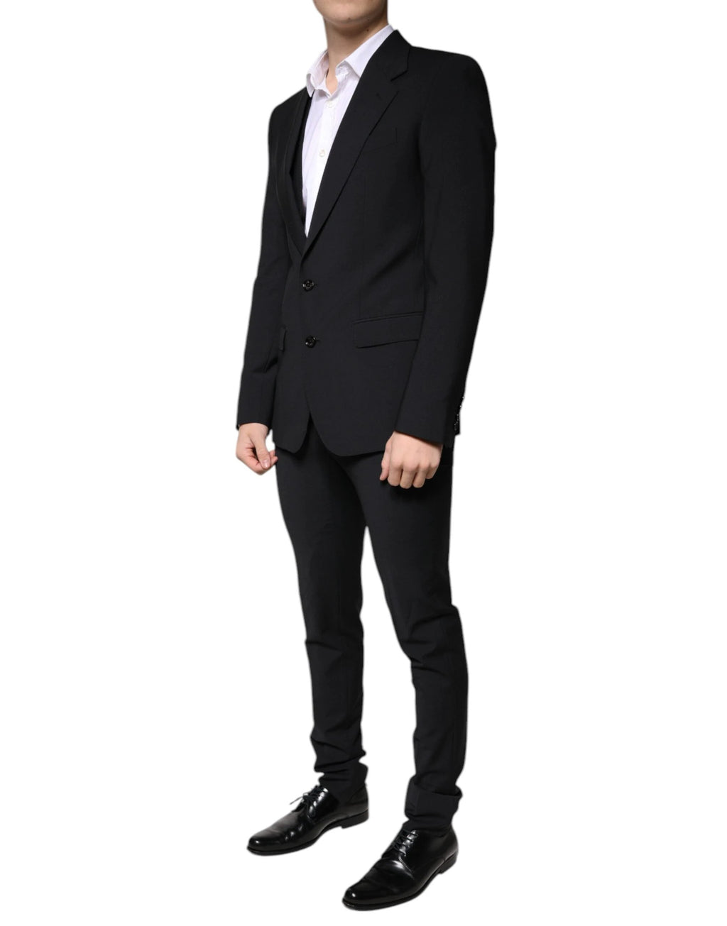 Dolce & Gabbana Black Wool 3 Piece Slim Fit Formal Men Suit by Dolce & Gabbana