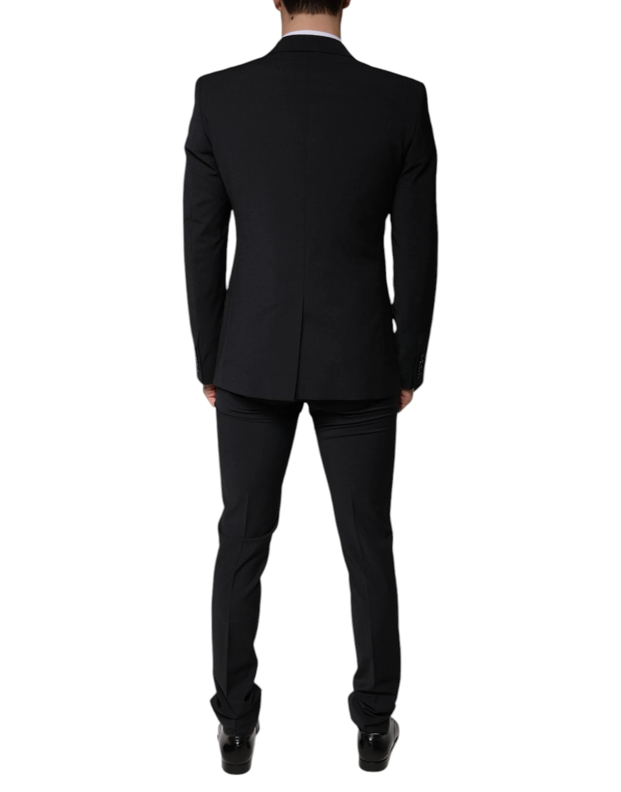 Dolce & Gabbana Black Wool 3 Piece Slim Fit Formal Men Suit by Dolce & Gabbana