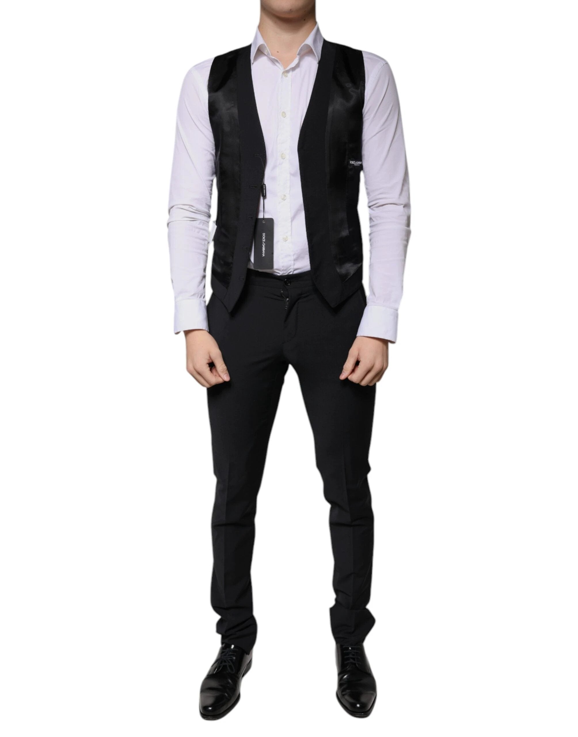Dolce & Gabbana Black Wool 3 Piece Slim Fit Formal Men Suit by Dolce & Gabbana
