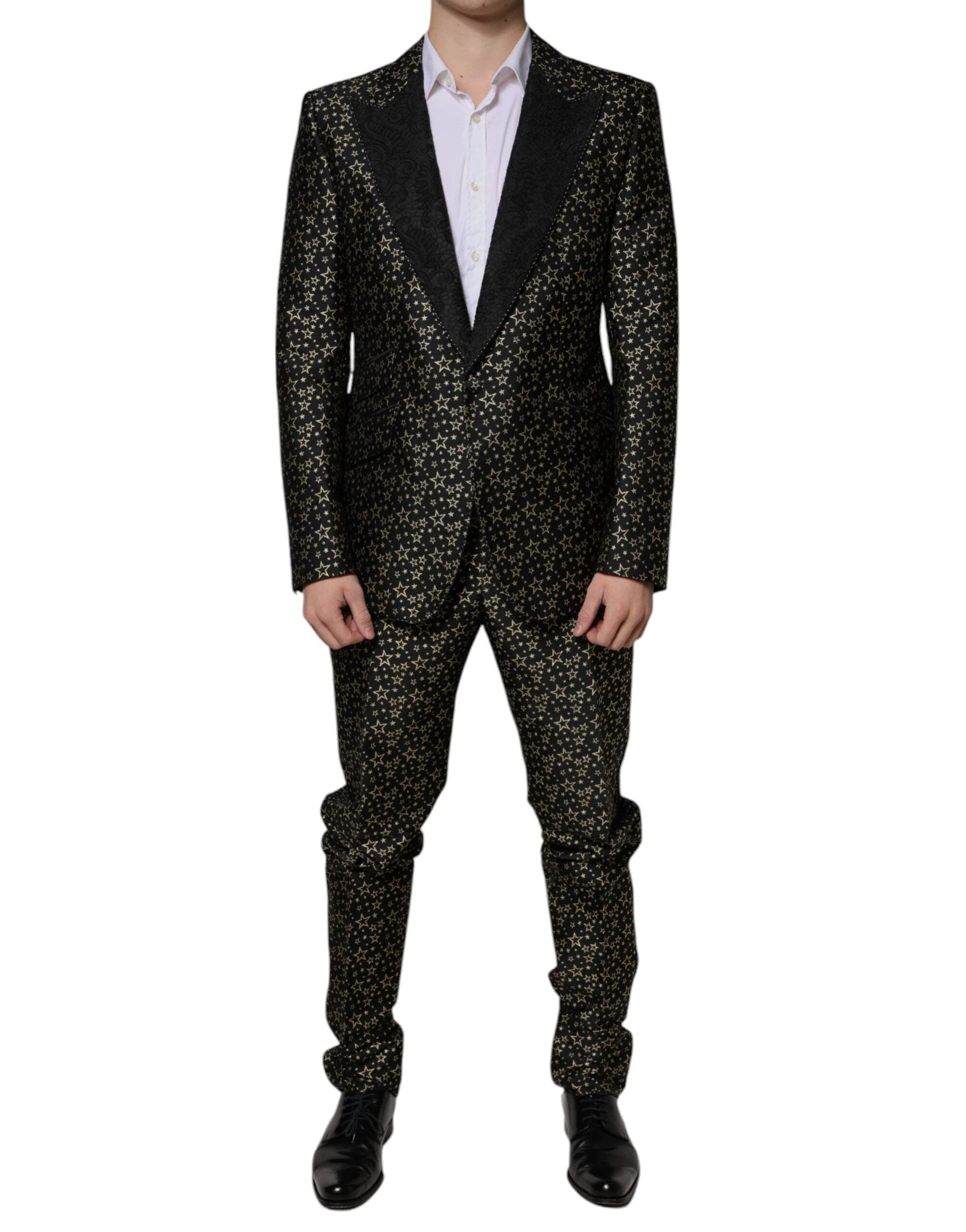 Dolce & Gabbana Black Stars Jacquard SICILIA 2 Piece Suit by Dolce & Gabbana