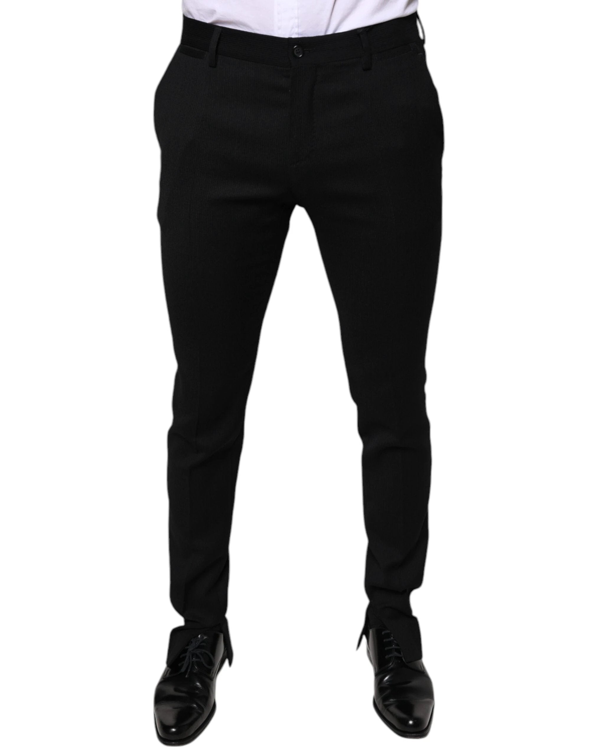 Dolce & Gabbana Black Wool Skinny Formal Dress Pants by Dolce & Gabbana