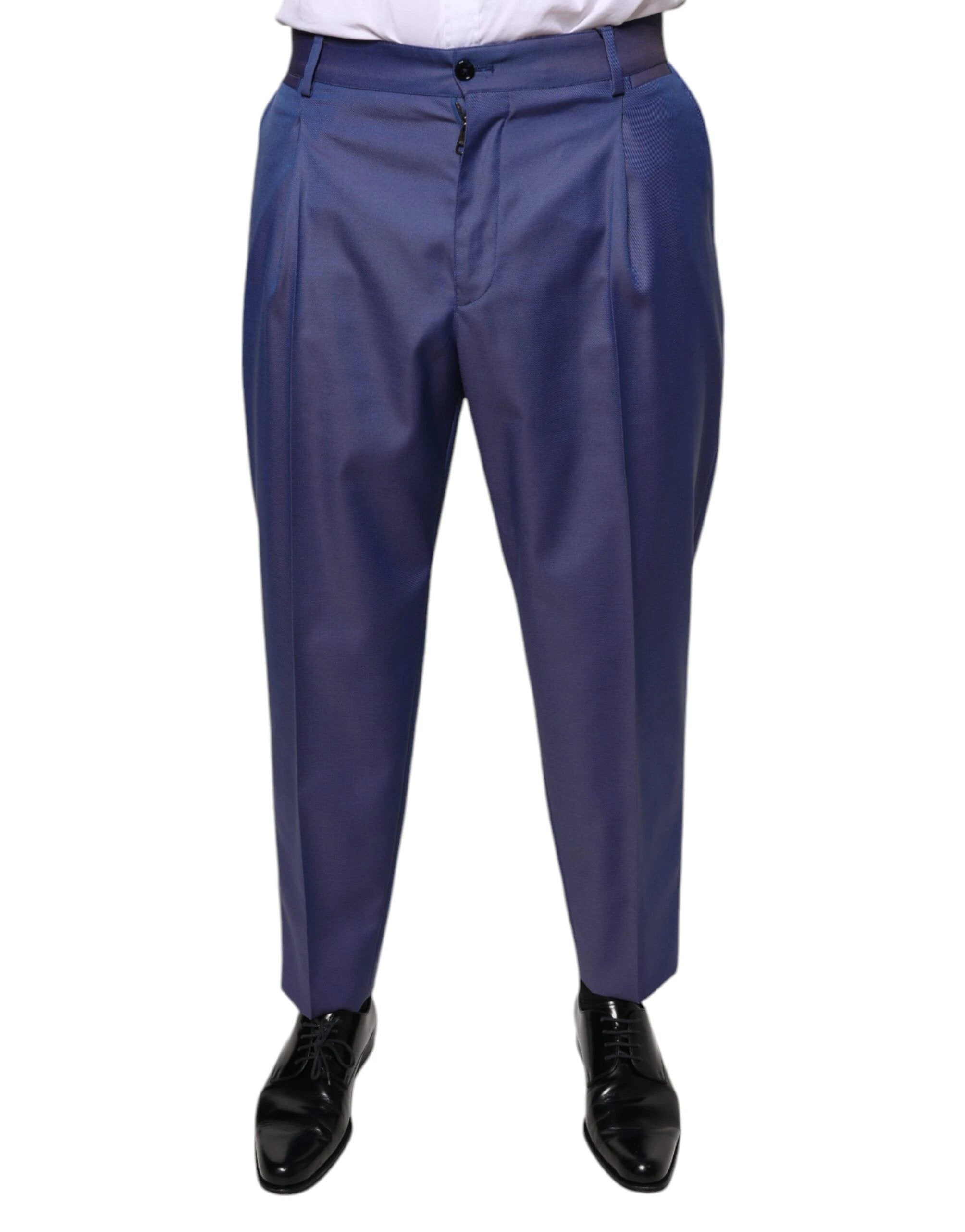 Dolce & Gabbana Blue Wool Tapered Formal Dress Pants by Dolce & Gabbana