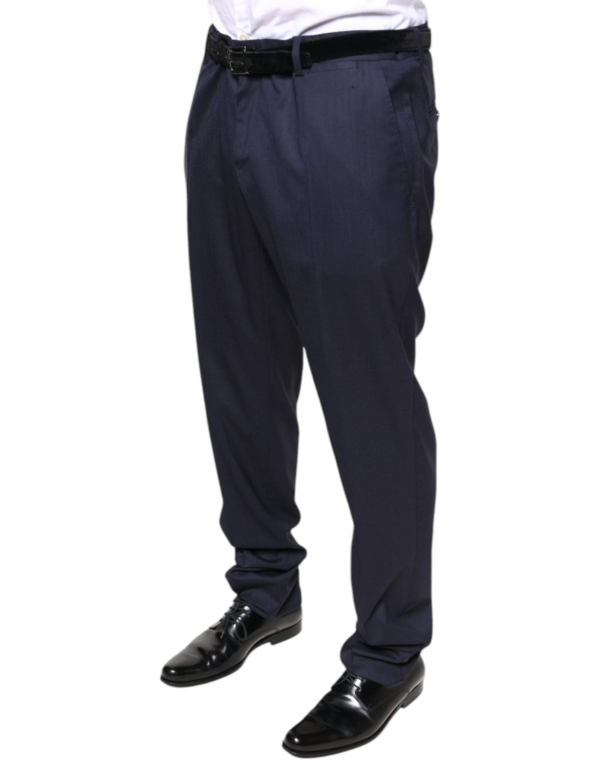 Dolce & Gabbana Blue Wool Skinny Formal Dress Pants by Dolce & Gabbana